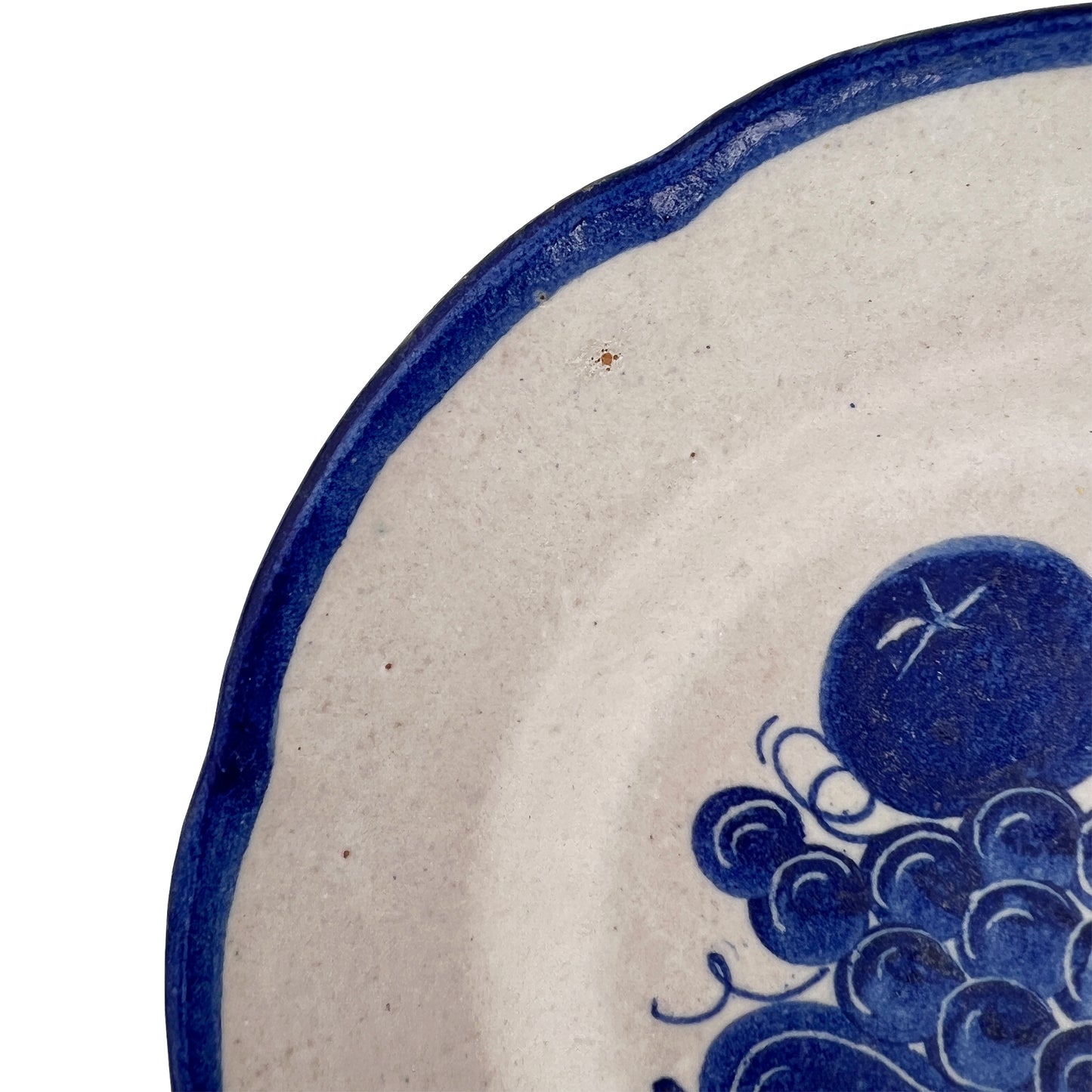 Set of 6 Vintage Italian Blue & White Fruit Motif Plates, Hand-Painted - Italy