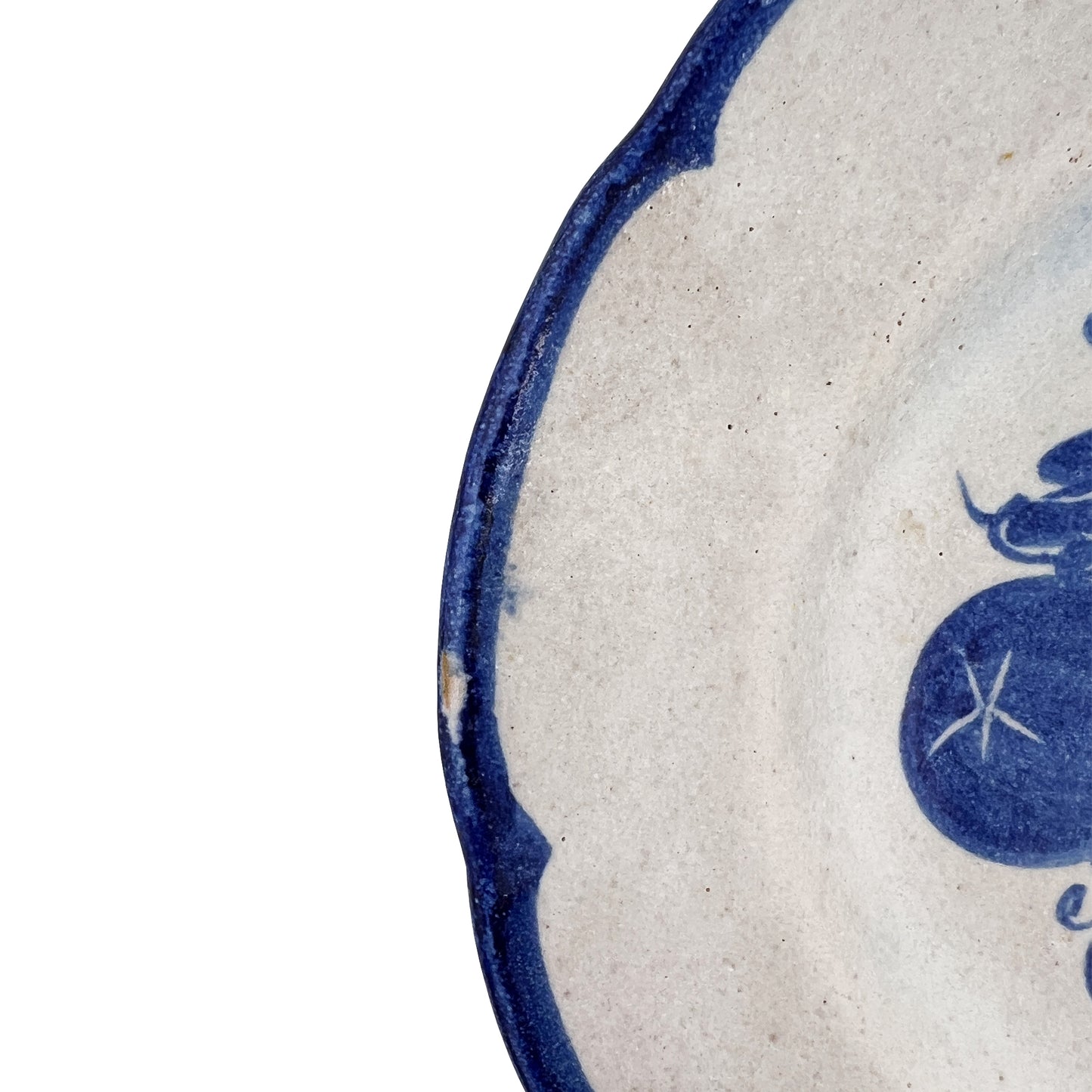 Set of 6 Vintage Italian Blue & White Fruit Motif Plates, Hand-Painted - Italy