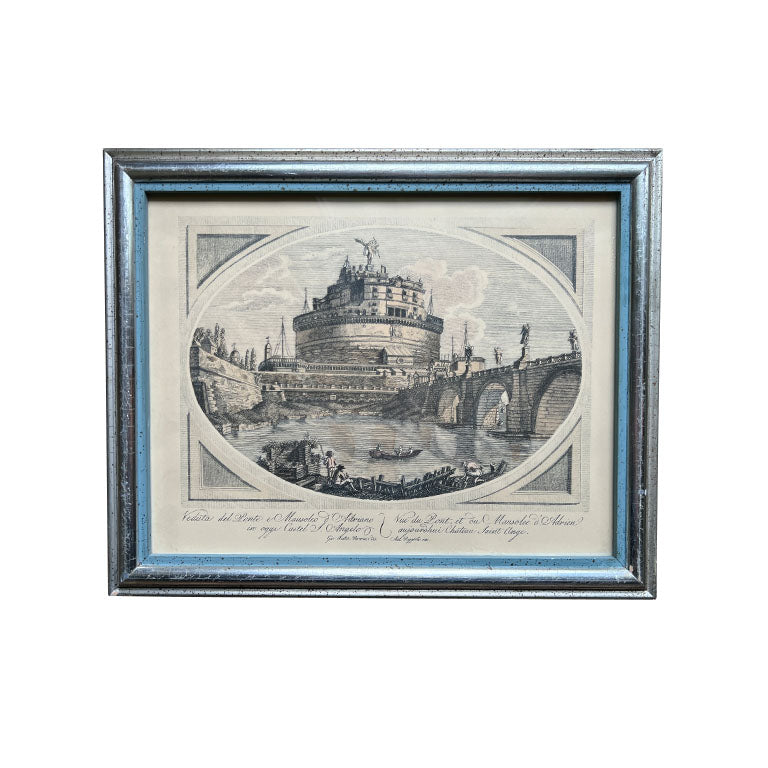 Italian Framed Lithograph Prints or Etchings - A Pair by Borghese