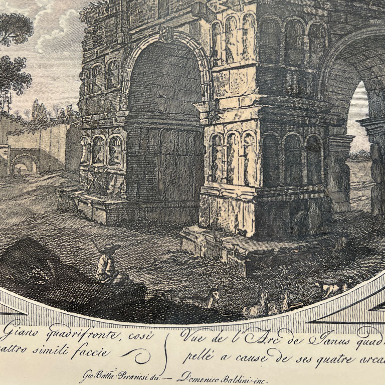 Italian Framed Lithograph Prints or Etchings - A Pair by Borghese