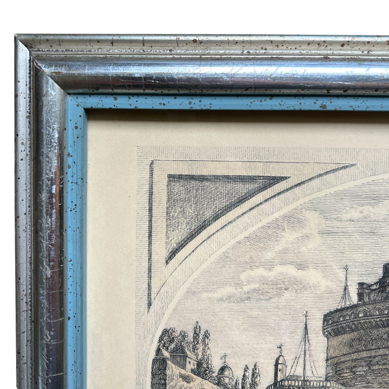Italian Framed Lithograph Prints or Etchings - A Pair by Borghese