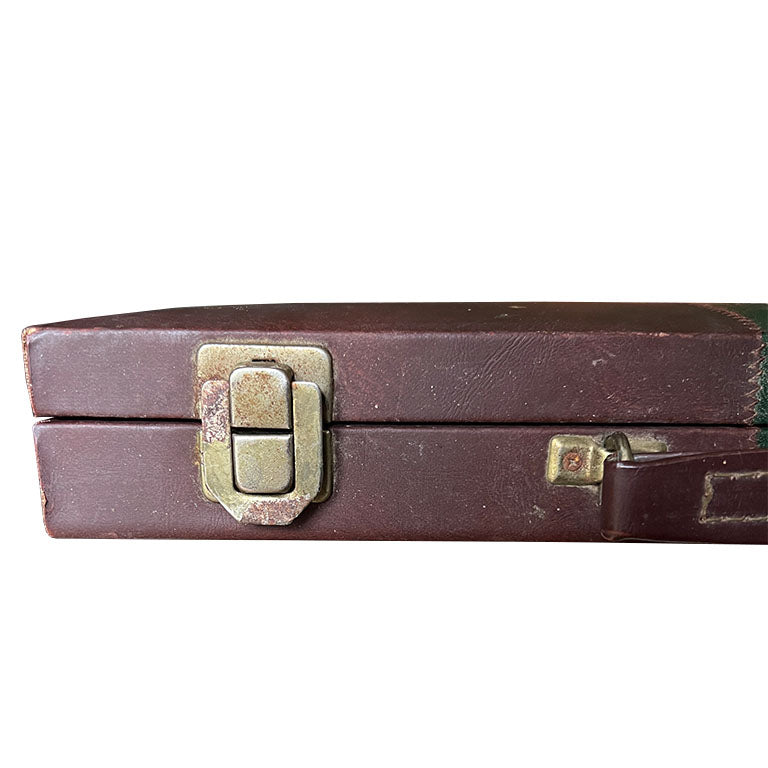 Vintage Rummy Game Board and Gucci Inspired Carrying Case in Red and Green