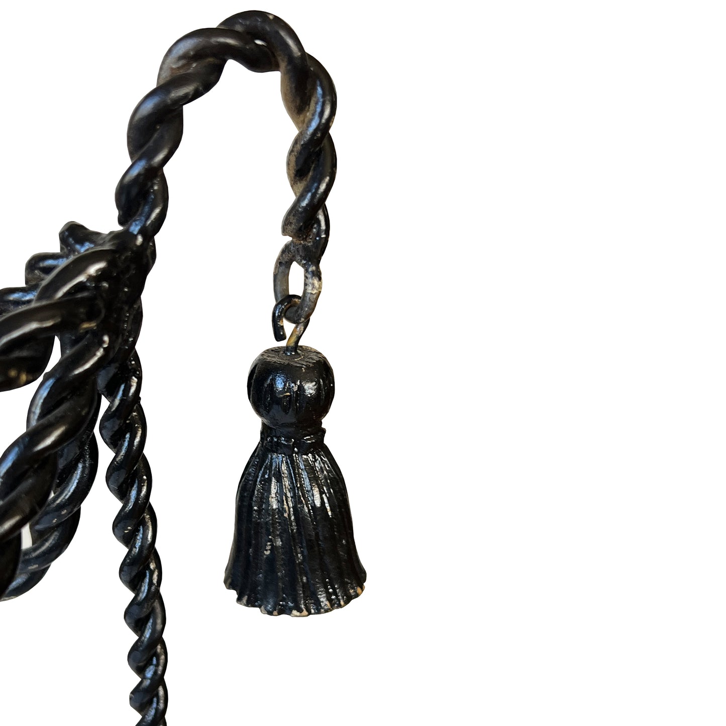 Vintage Twisted Iron Tassel Magazine Rack — Hollywood Regency Style