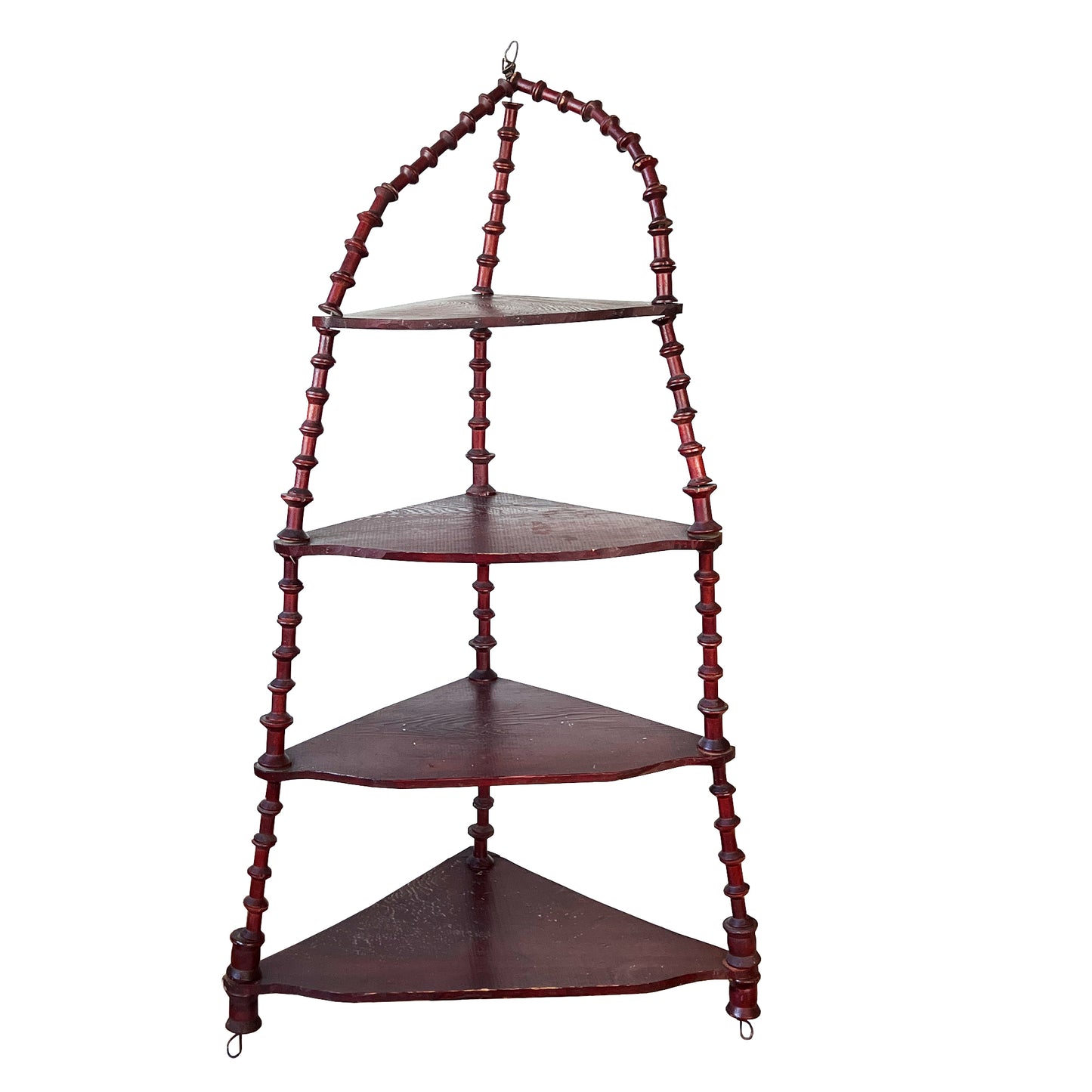 Antique Hanging Spool-Turned Corner Shelf — Jonathan Parks Estate, Santa Fe 1880