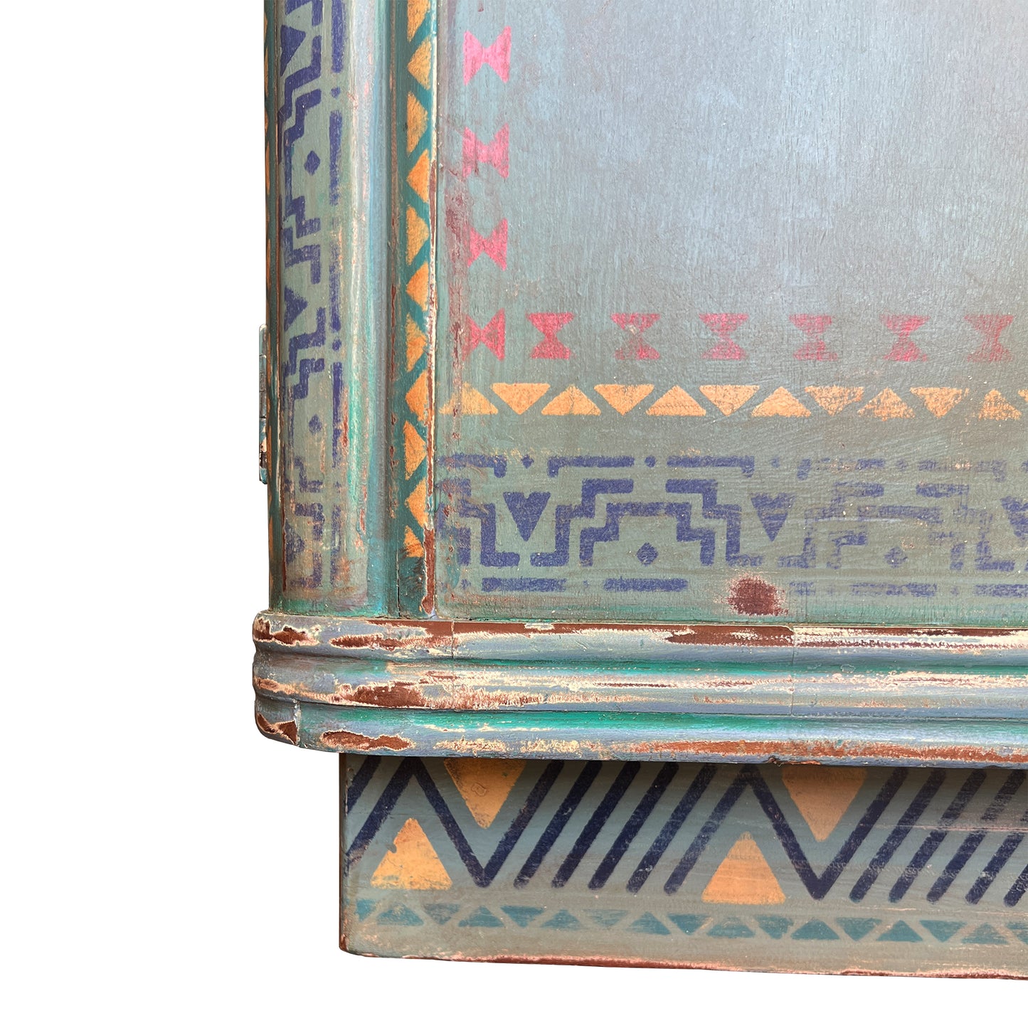 Art Deco Hand-Painted Southwestern Dry Bar Cabinet — Jonathan Parks Estate