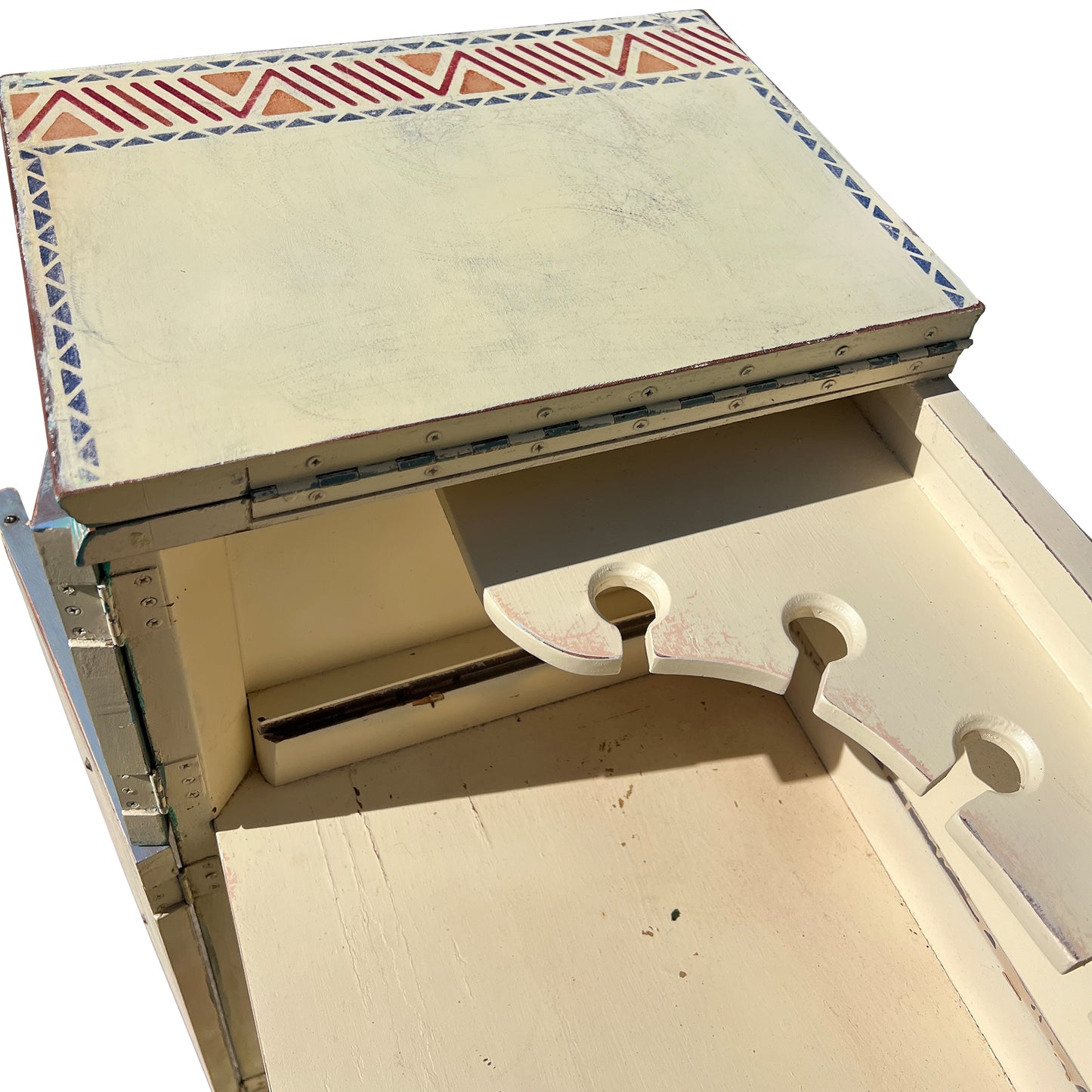 Art Deco Hand-Painted Southwestern Dry Bar Cabinet — Jonathan Parks Estate