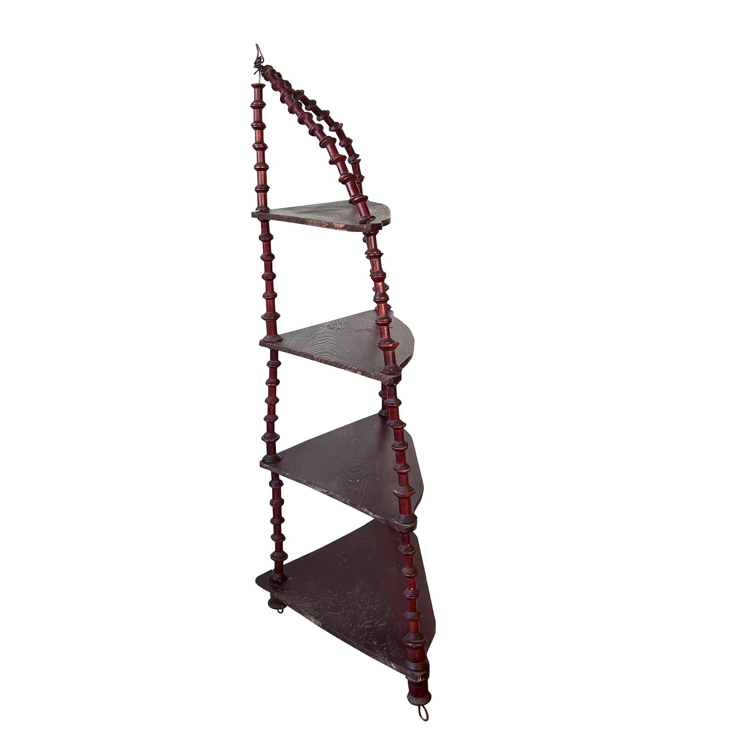 Antique Hanging Spool-Turned Corner Shelf — Jonathan Parks Estate, Santa Fe 1880
