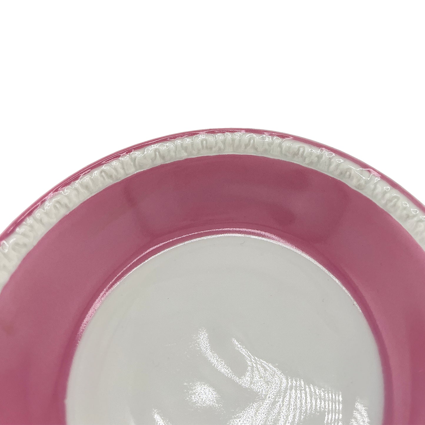 Antique German Pink Cameo Porcelain Plate with Classical Profile, c. Late 1800s