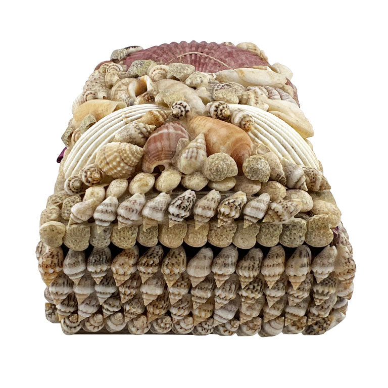 Purple Sea Shell Encrusted Trinket Box