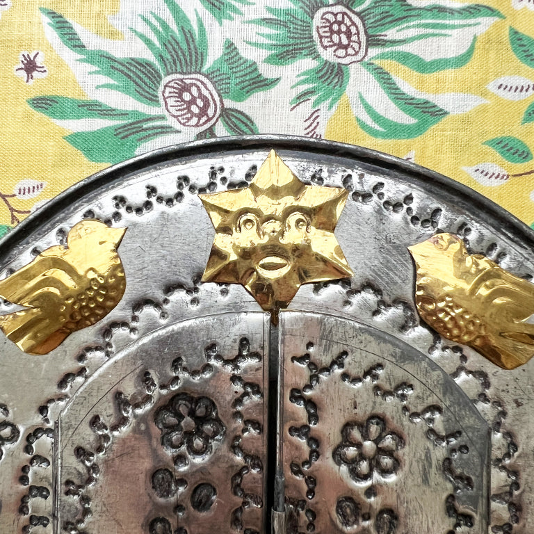 Handcrafted Mexican Tin Mirror with Opening Doors Folk Art from Santa Fe