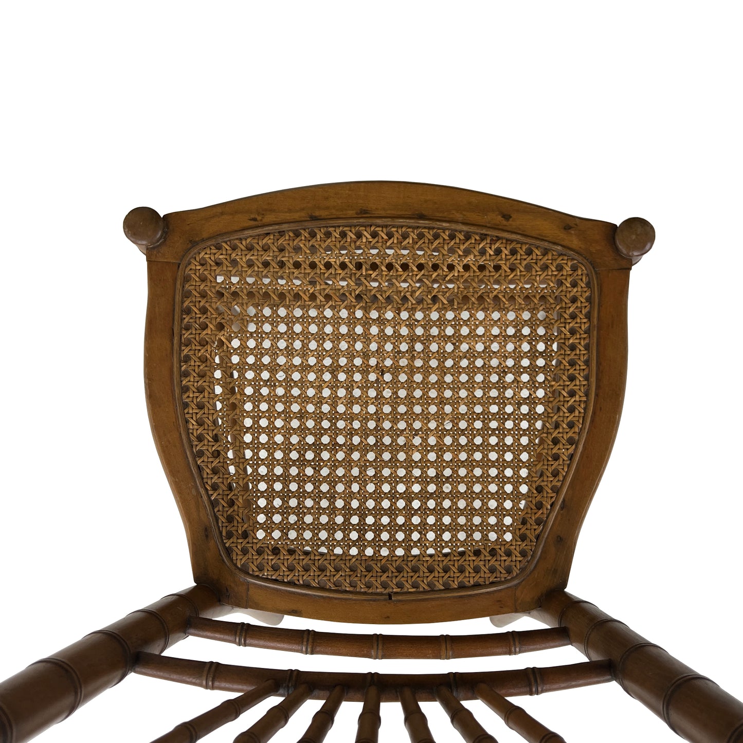 Antique Faux Bamboo & Cane Chair, 19th-Century Chinoiserie Style