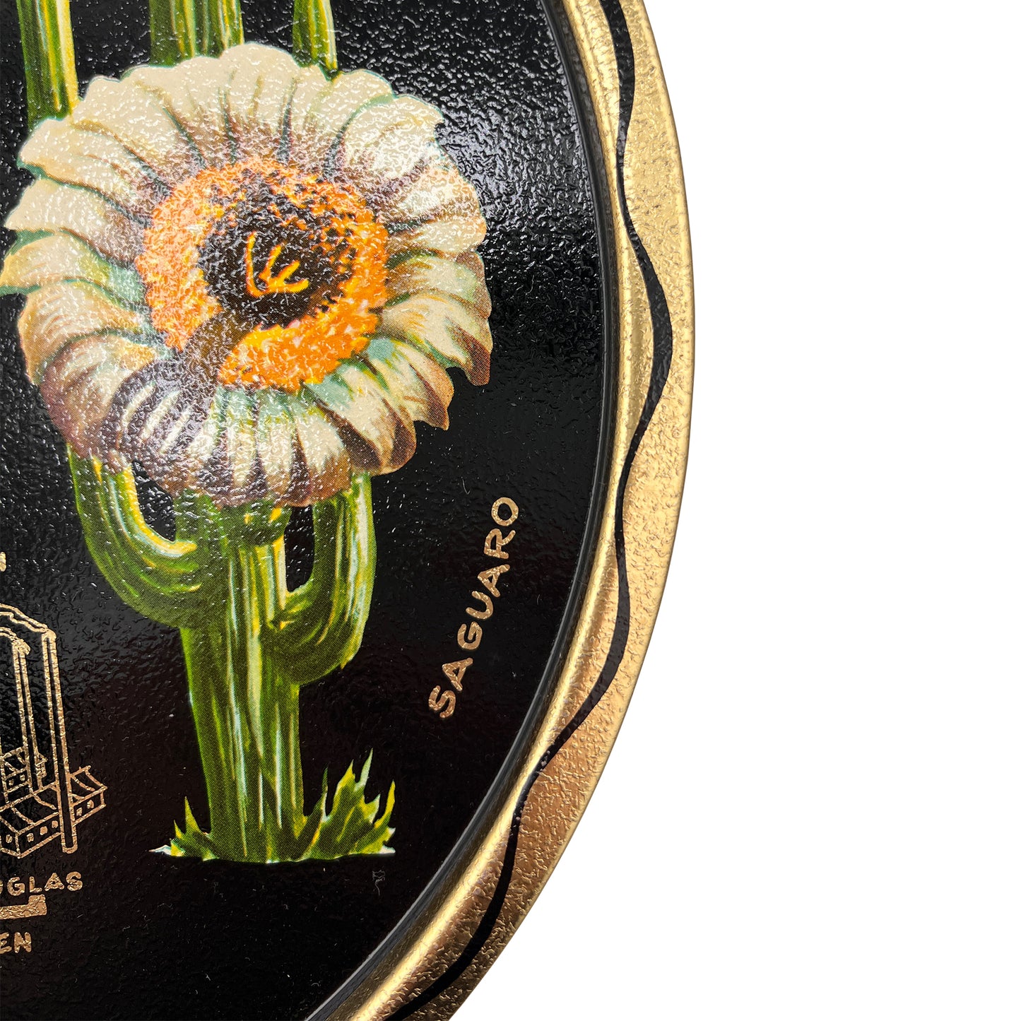 Vintage Arizona Souvenir Tole Tray with Saguaro Cactus, Mid-Century