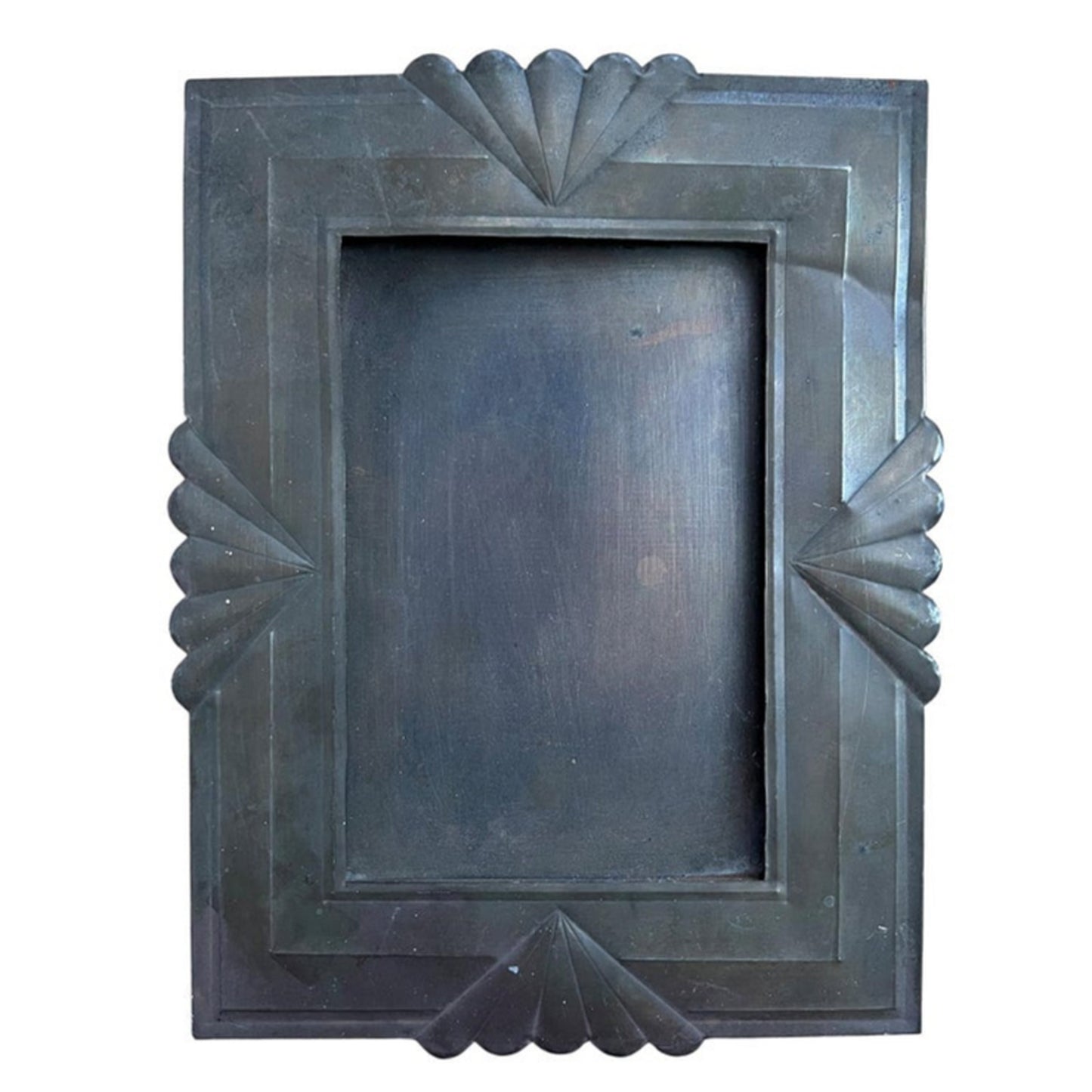 Art Deco Handcrafted Metal Picture Frame with Fan Motifs, Jonathan Parks Estate