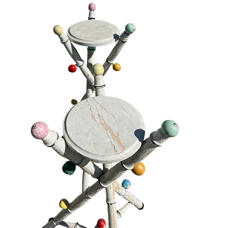 Pair Antique Painted Tripod Tables from the Estate of Jonathan Parks, Santa Fe