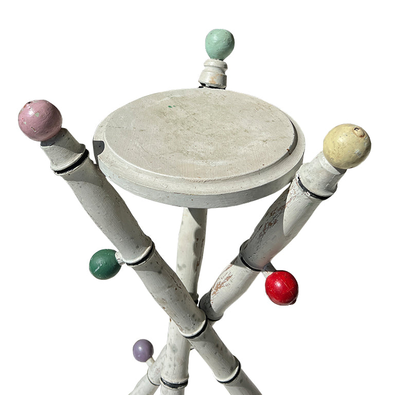 Pair Antique Painted Tripod Tables from the Estate of Jonathan Parks, Santa Fe
