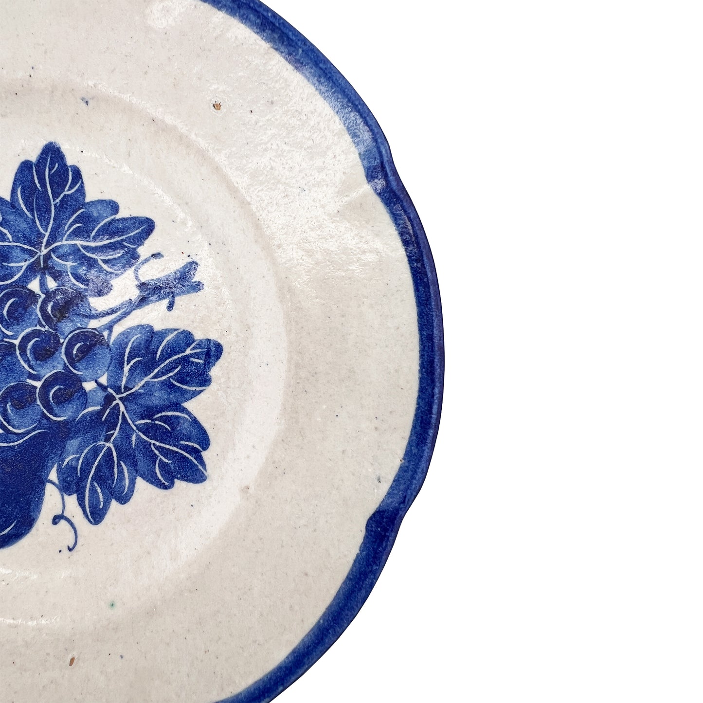 Set of 6 Vintage Italian Blue & White Fruit Motif Plates, Hand-Painted - Italy