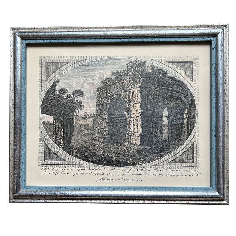 Italian Framed Lithograph Prints or Etchings - A Pair by Borghese