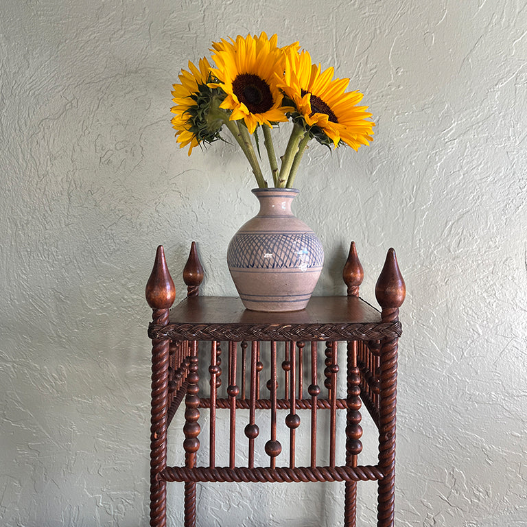 Antique Aesthetic Movement Spool-Turned and Rope-Carved Accent Table, c.1890