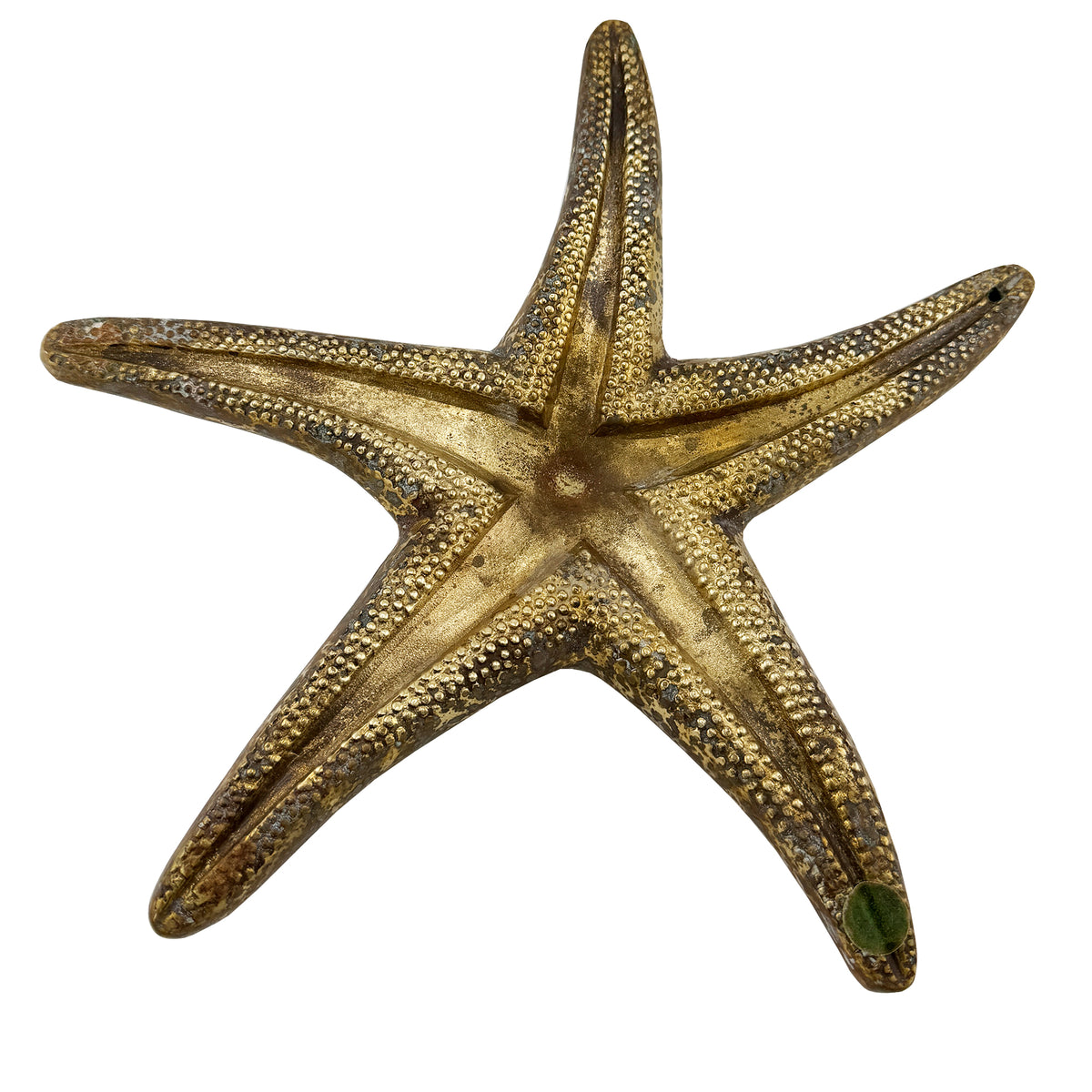 Large Vintage Cast Brass Starfish Sculpture with Aged Patina, circa 1970s
