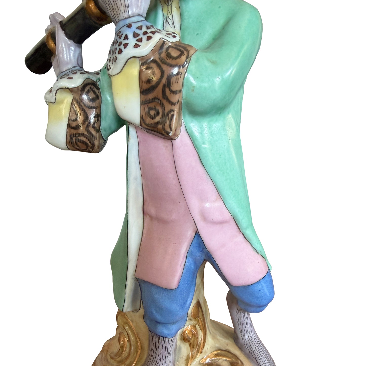 Pair of Vintage Hand-Painted Porcelain Singerie Monkey Musician Figurines