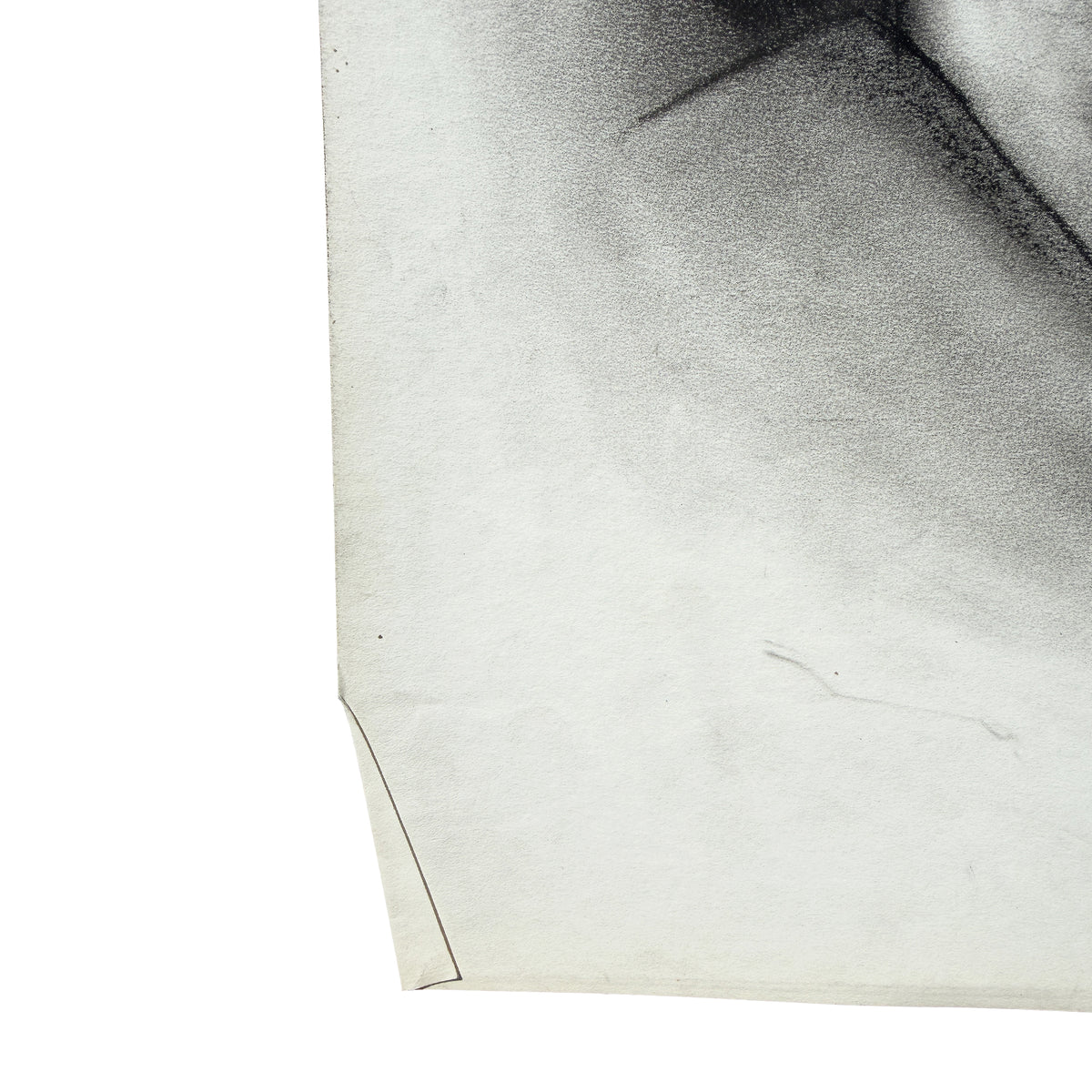 Black and White Charcoal Portrait Drawing of a Woman with Dark Hair - Signed