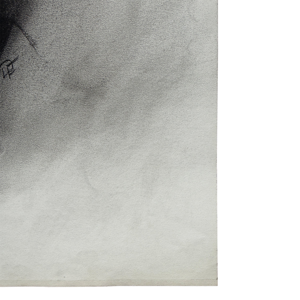 Black and White Charcoal Portrait Drawing of a Woman with Dark Hair - Signed