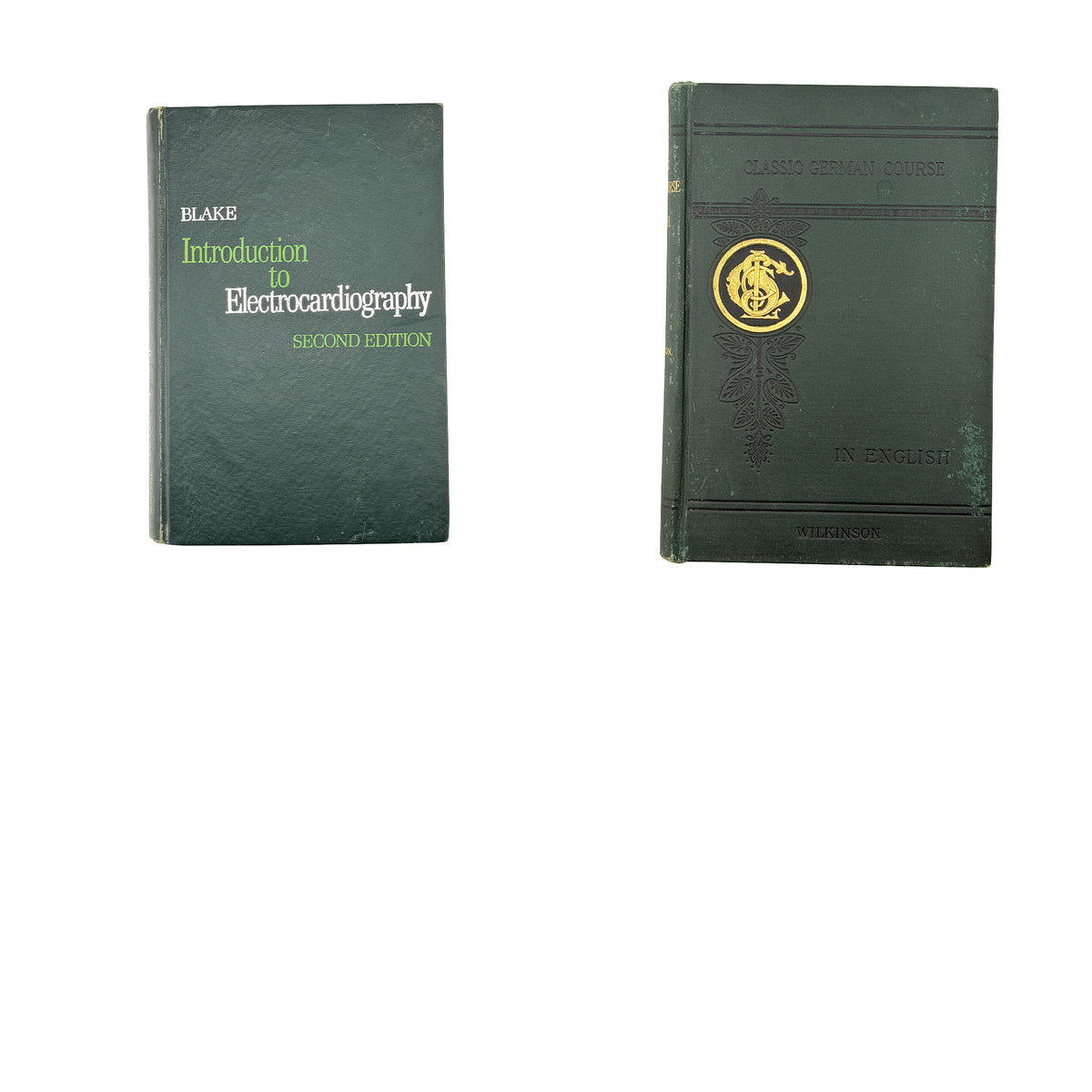 Curated Collection of 24 Antique and Vintage Green Hardcover Books, 1887–2000