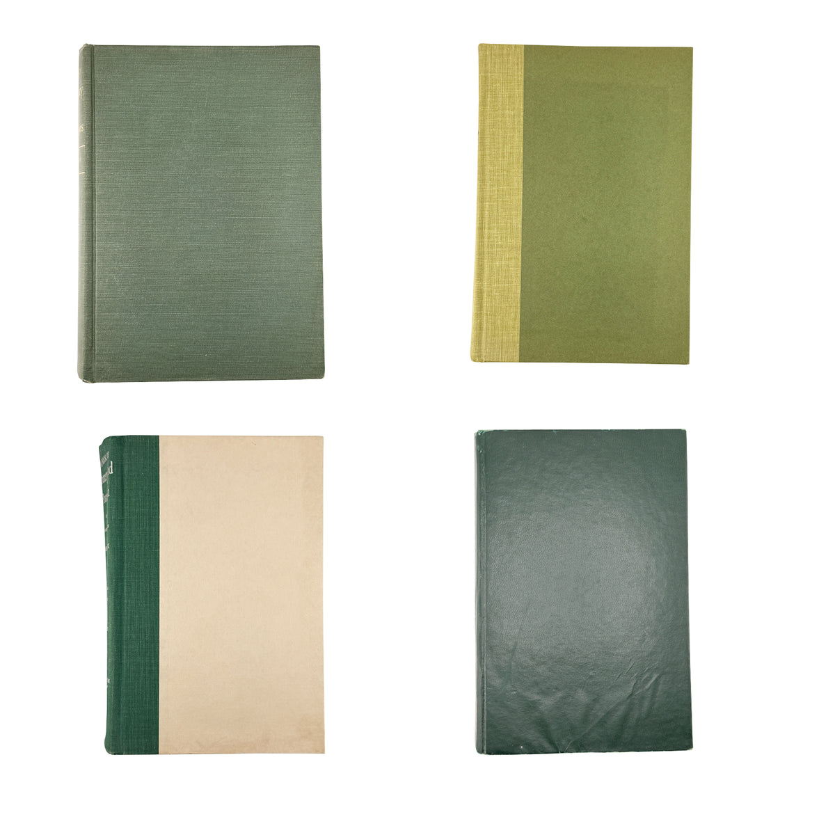 Curated Collection of 24 Antique and Vintage Green Hardcover Books, 1887–2000