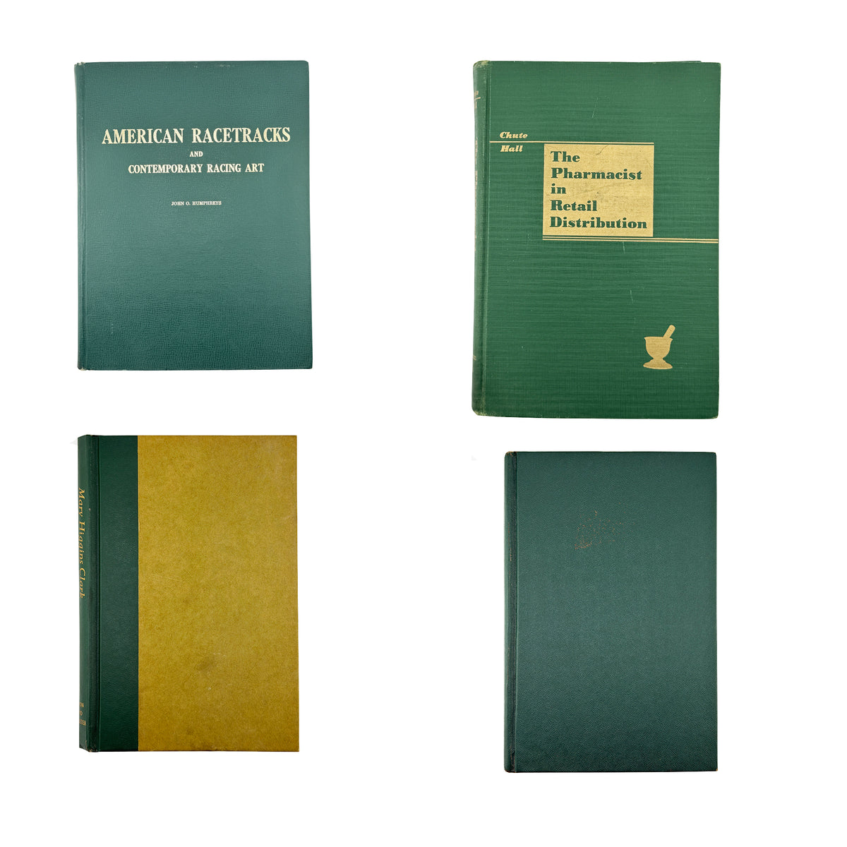 Curated Collection of 24 Antique and Vintage Green Hardcover Books, 1887–2000