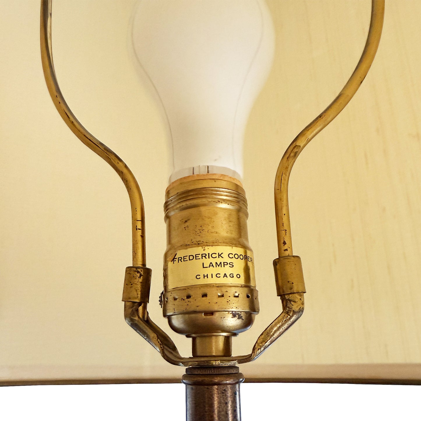Vintage Frederick Cooper Neoclassical Brass and Ivory Urn Table Lamp