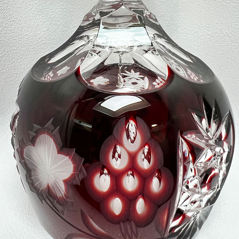 Ruby Red Cut To Clear Crystal Dinner Bell