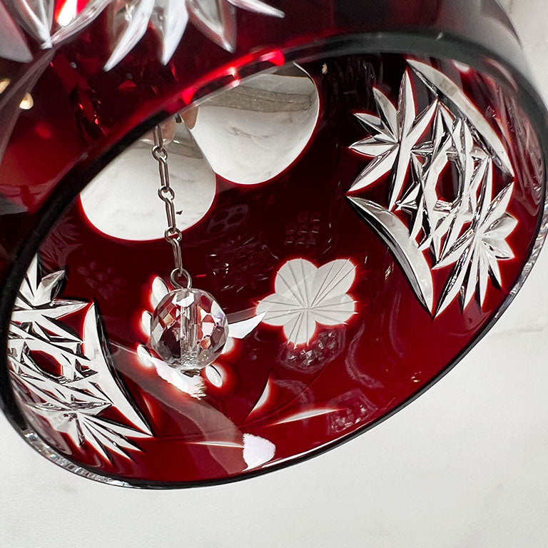 Ruby Red Cut To Clear Crystal Dinner Bell