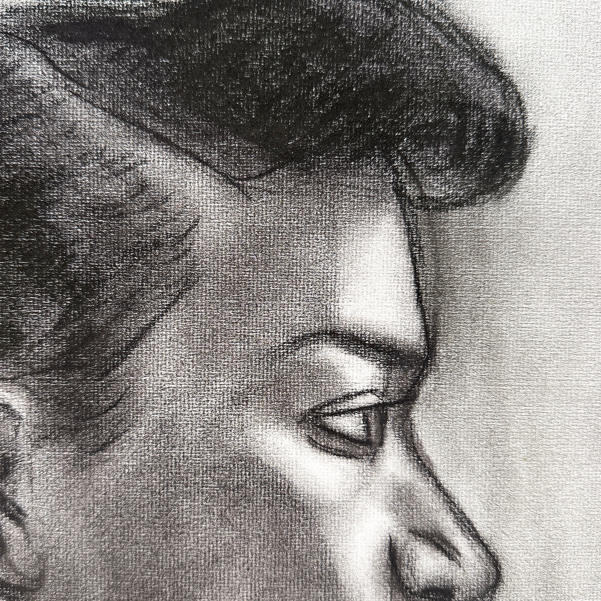 Donna Foreman Hopper Double-Sided Charcoal Portrait of a Woman in Profile