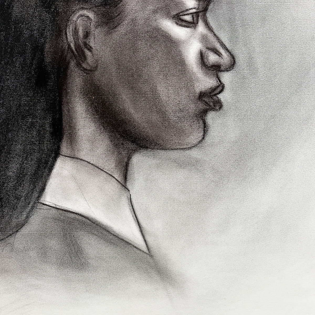 Donna Foreman Hopper Double-Sided Charcoal Portrait of a Woman in Profile