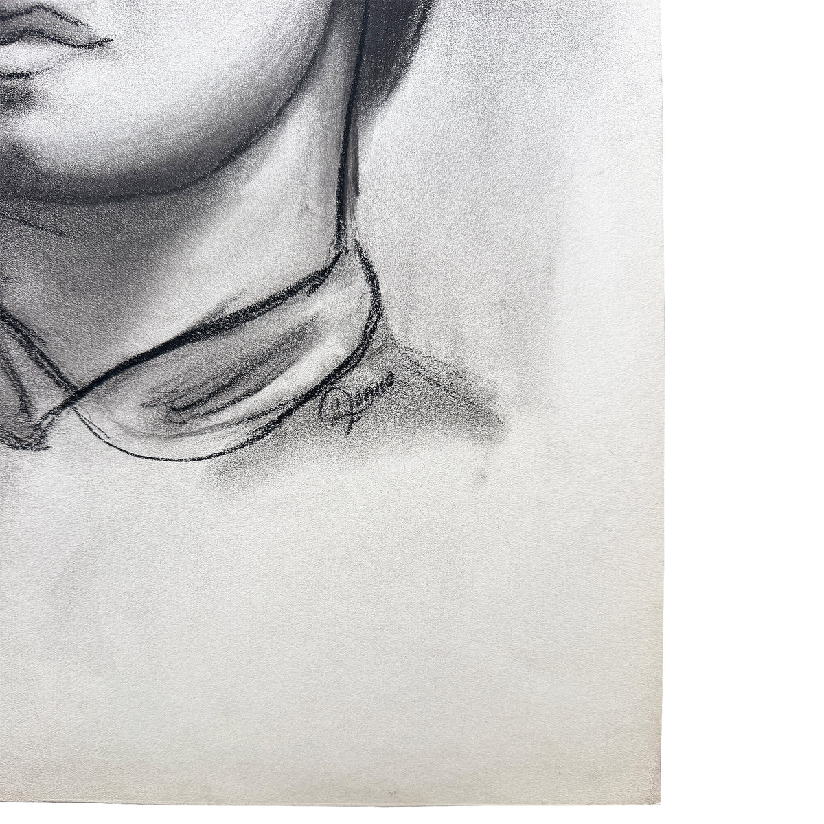Donna Foreman Hopper Original Charcoal Portrait Illustration of a Woman With Short Hair