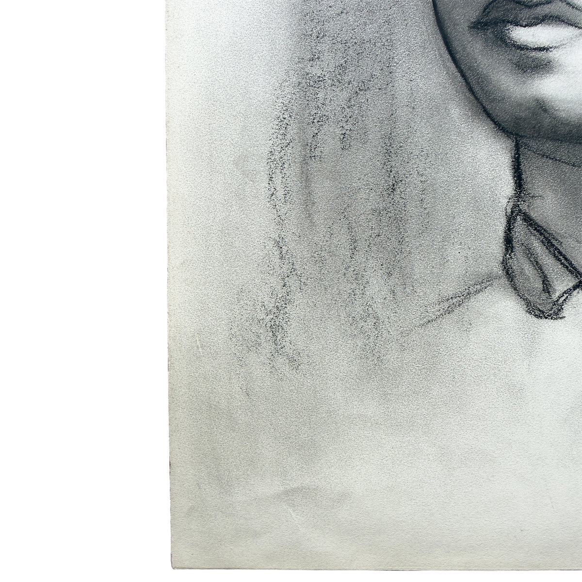 Donna Foreman Hopper Original Charcoal Portrait Illustration of a Woman With Short Hair