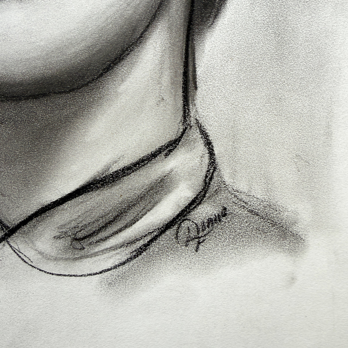 Donna Foreman Hopper Original Charcoal Portrait Illustration of a Woman With Short Hair