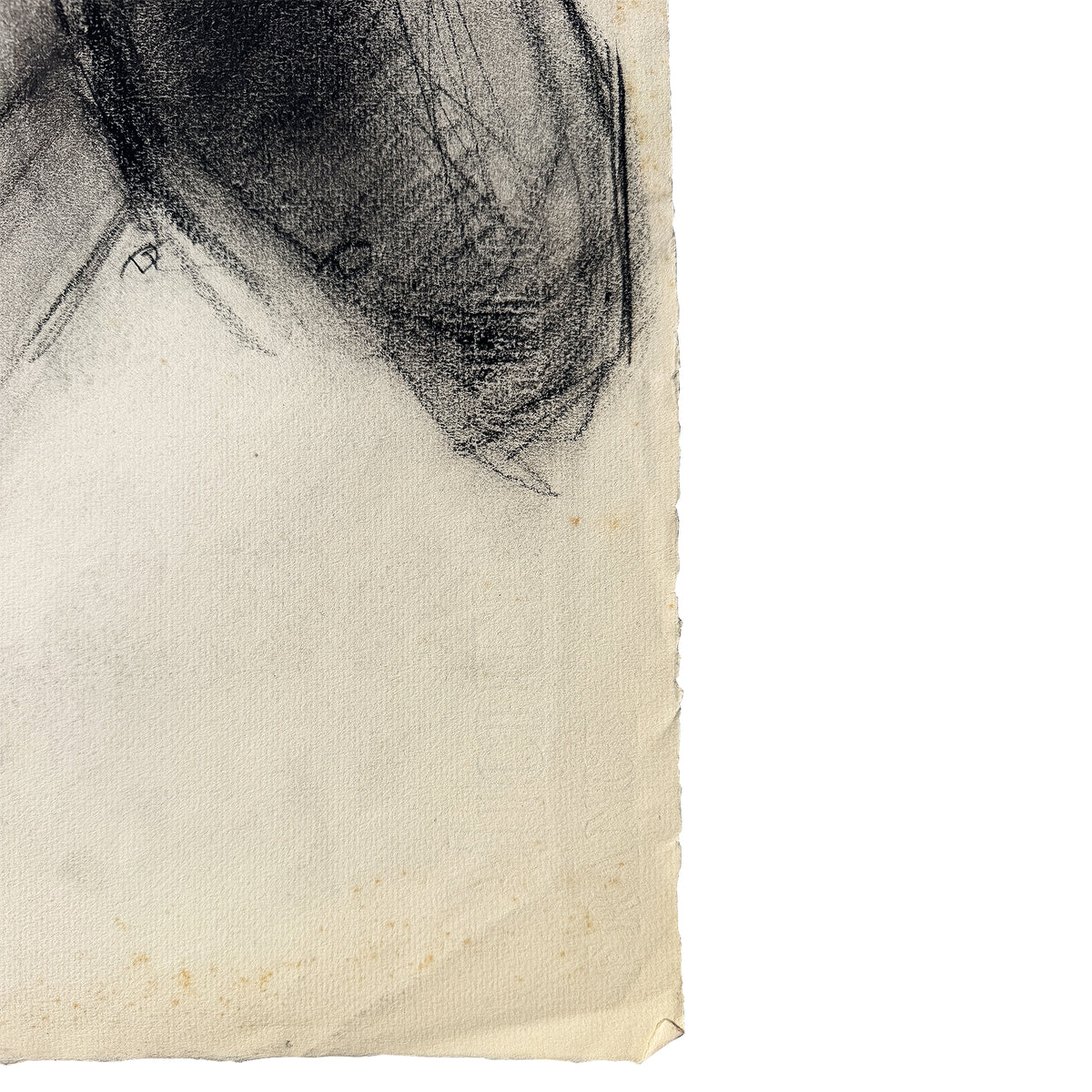 Donna Foreman Hopper Original Charcoal Portrait Woman with Ponytail 1950s