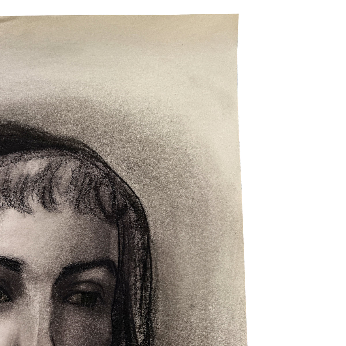 Donna Foreman Hopper Charcoal Portrait of a Woman in a Sheer Headscarf - MCM