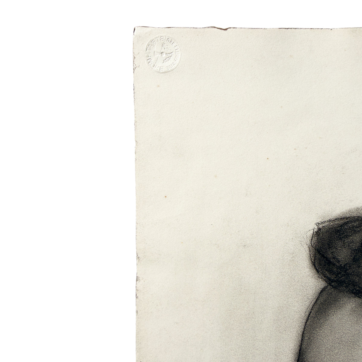 Black & White Charcoal Portrait Drawing of a Woman with Peter Pan Collar MCM