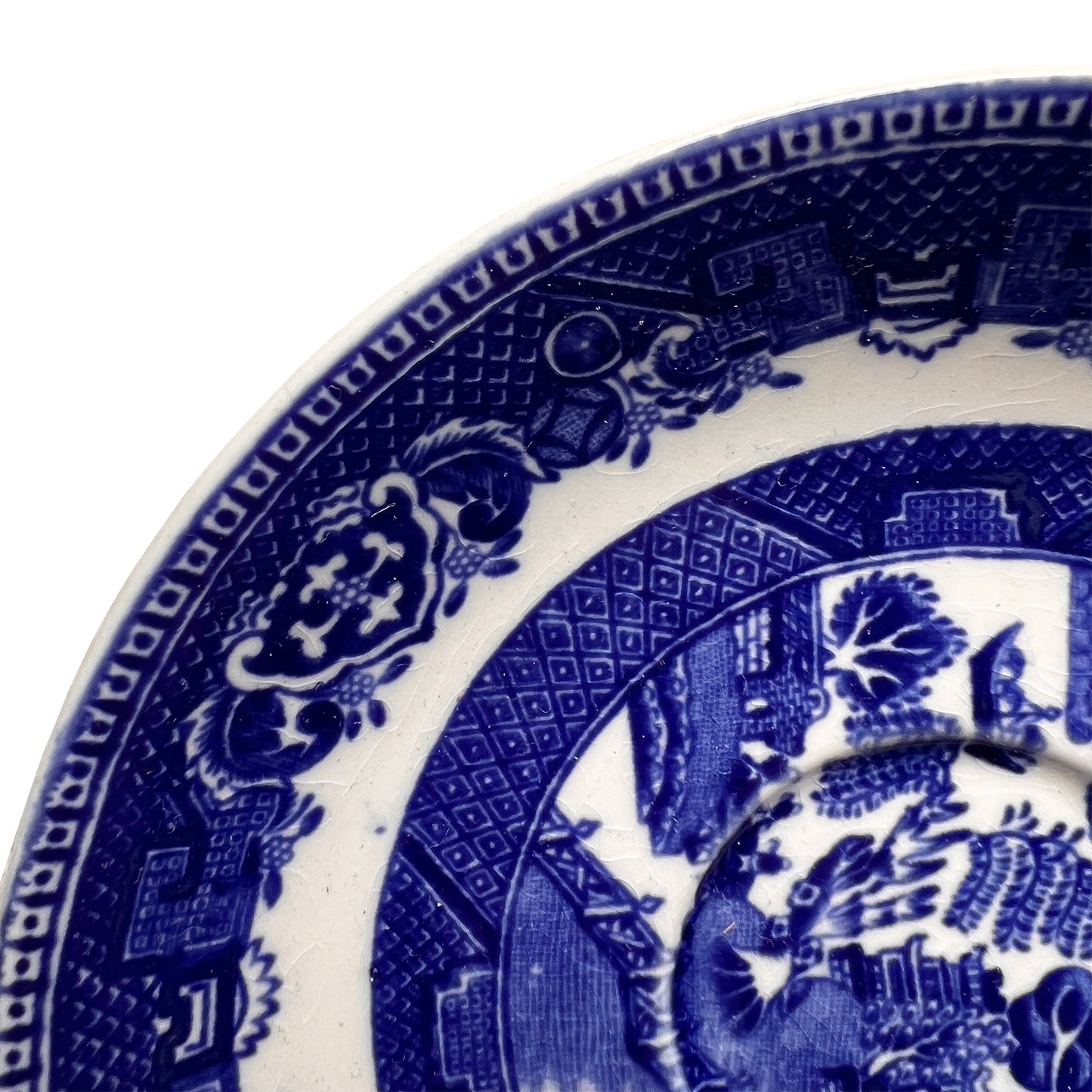 Antique English Blue Willow Transferware Trinket Dish by Alfred Meakin