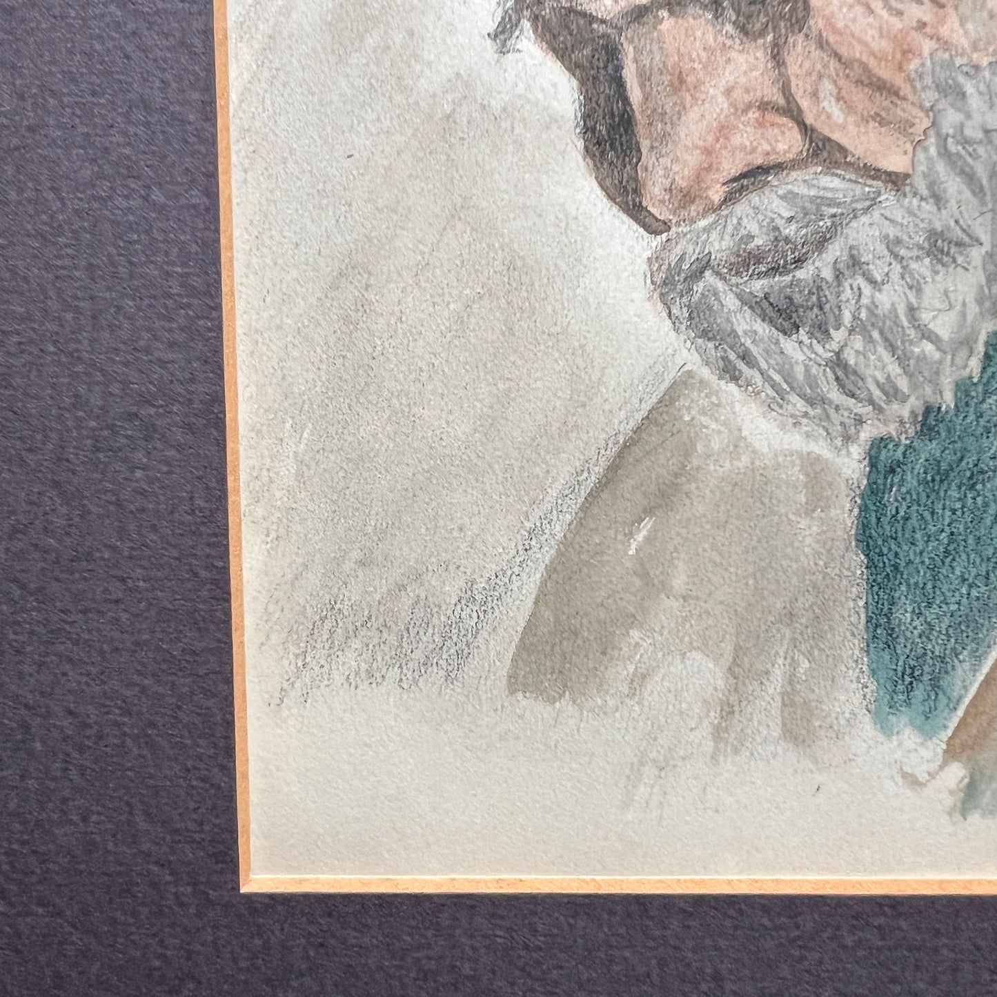 Vintage Expressionist Portrait Painting of Elderly Man Signed Enlow