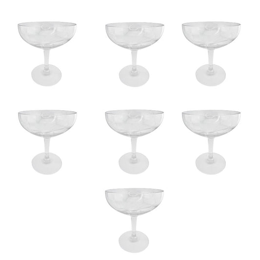Etched Champagne Coupes - Set of 7