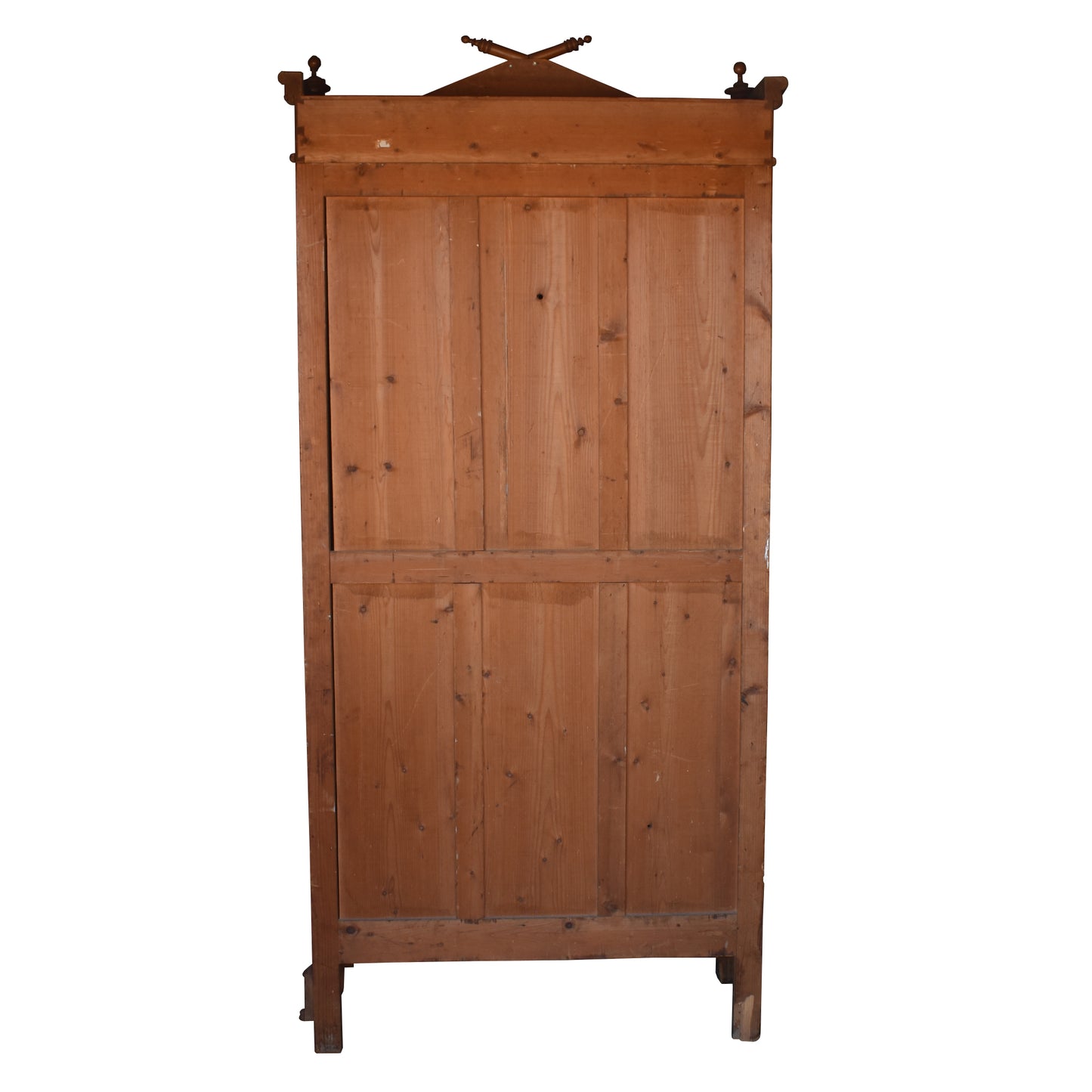 19th Century French Faux Bamboo Armoire with Double Glass Doors and Pagoda Top