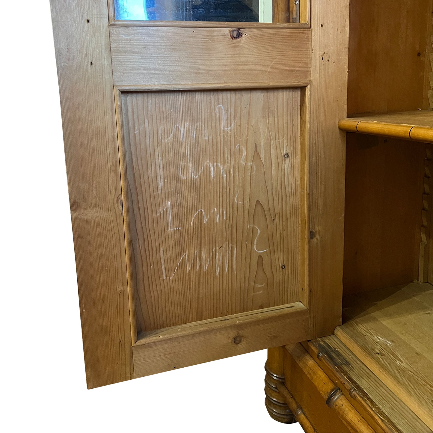 19th Century French Faux Bamboo Armoire with Double Glass Doors and Pagoda Top