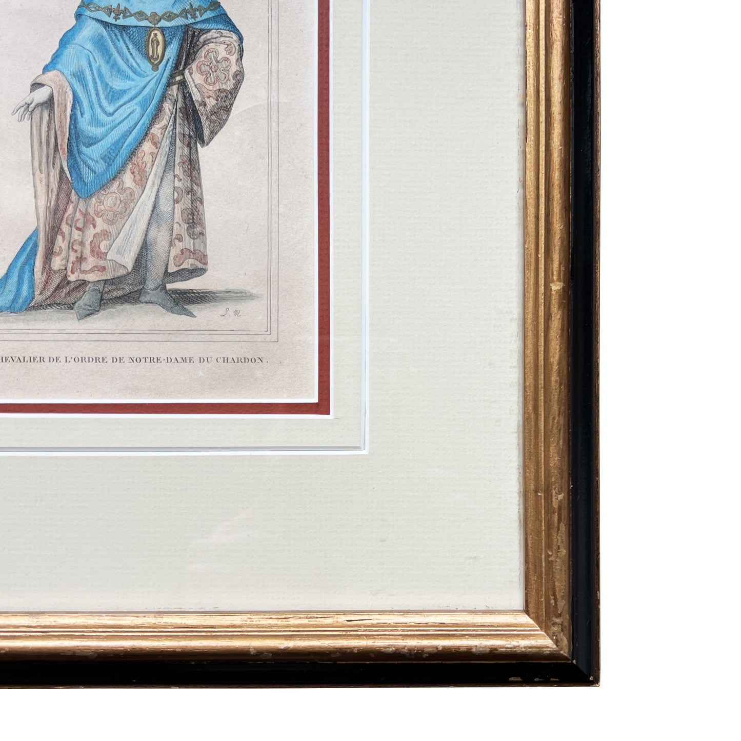 Hand Colored Gilt Framed Knight Print