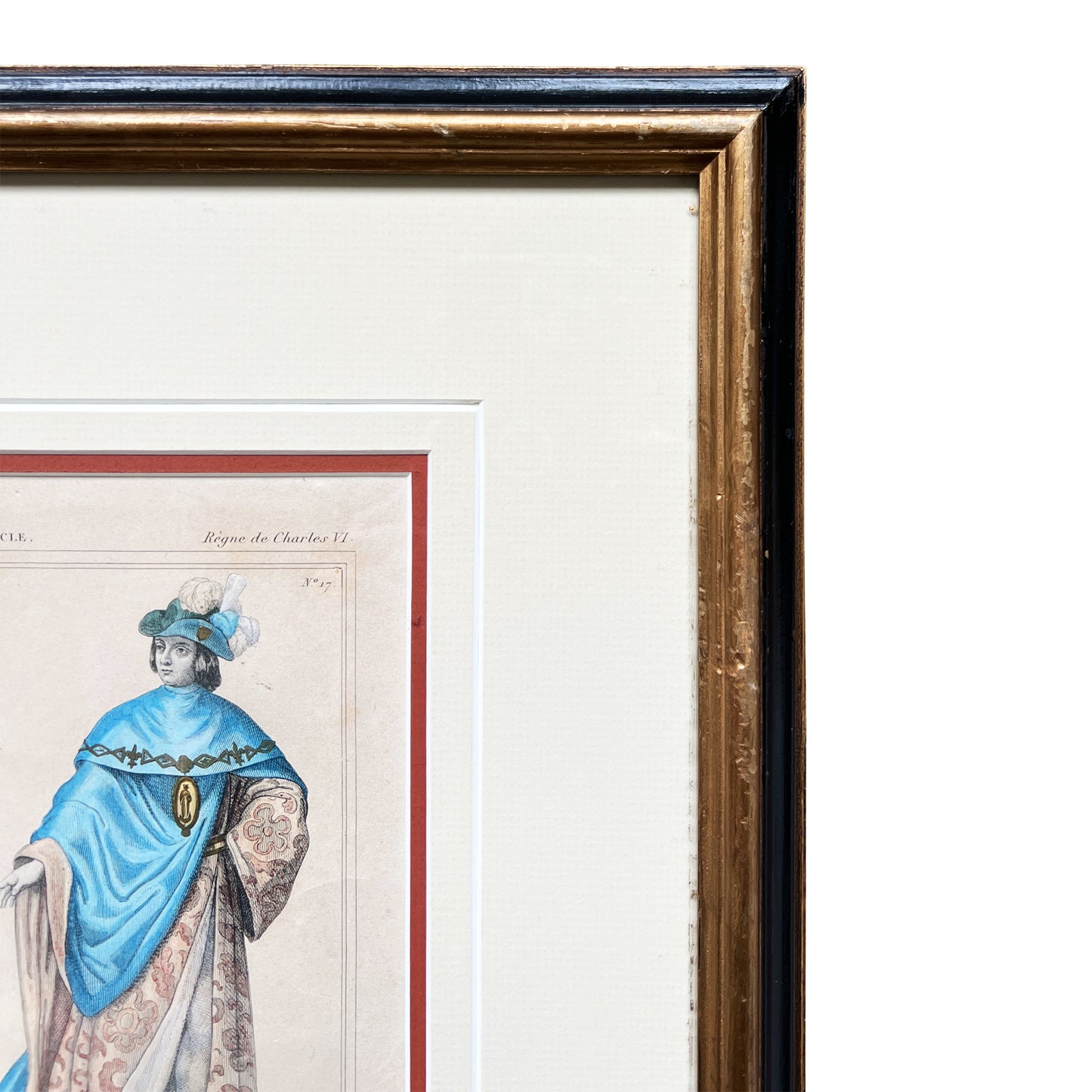 Hand Colored Gilt Framed Knight Print