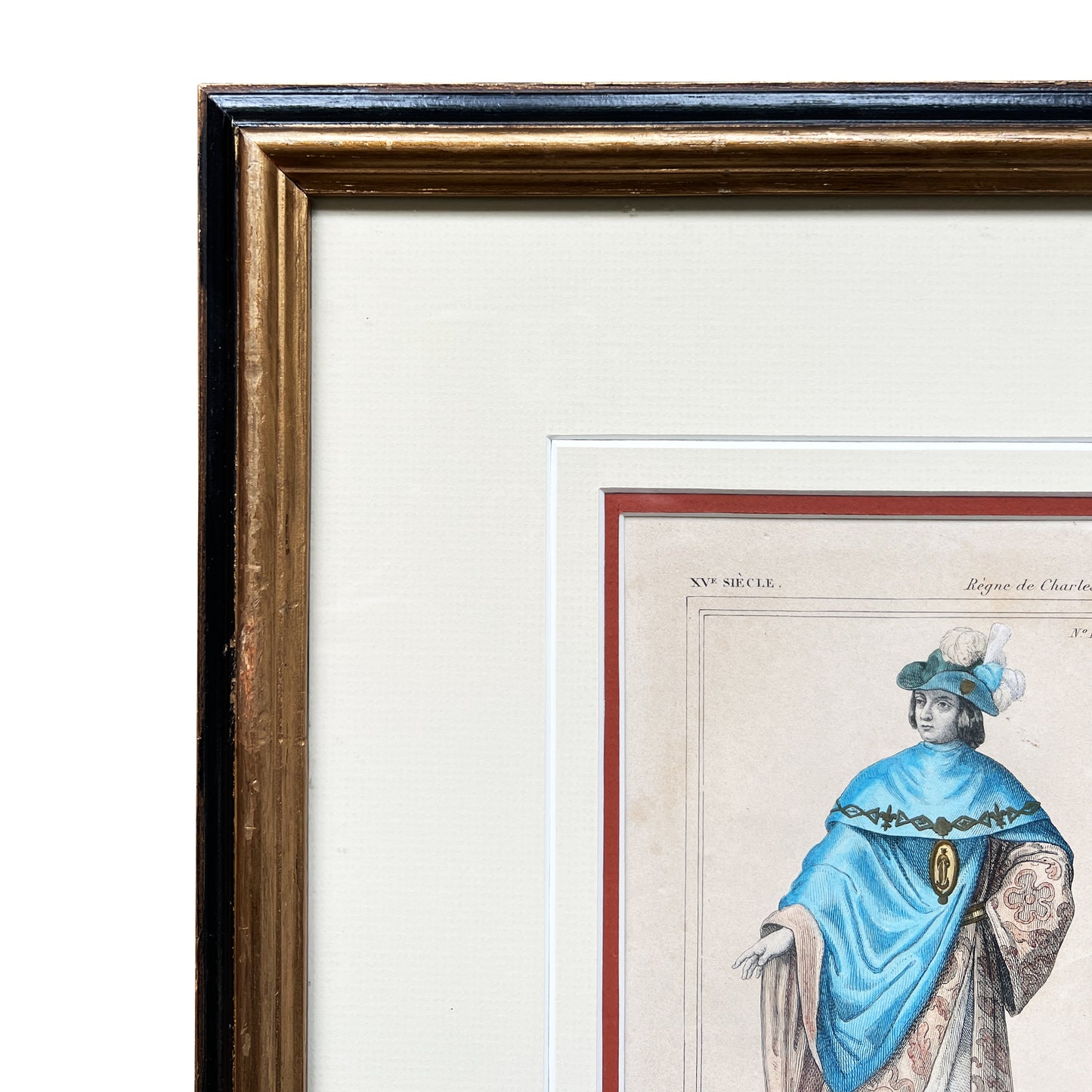 Hand Colored Gilt Framed Knight Print