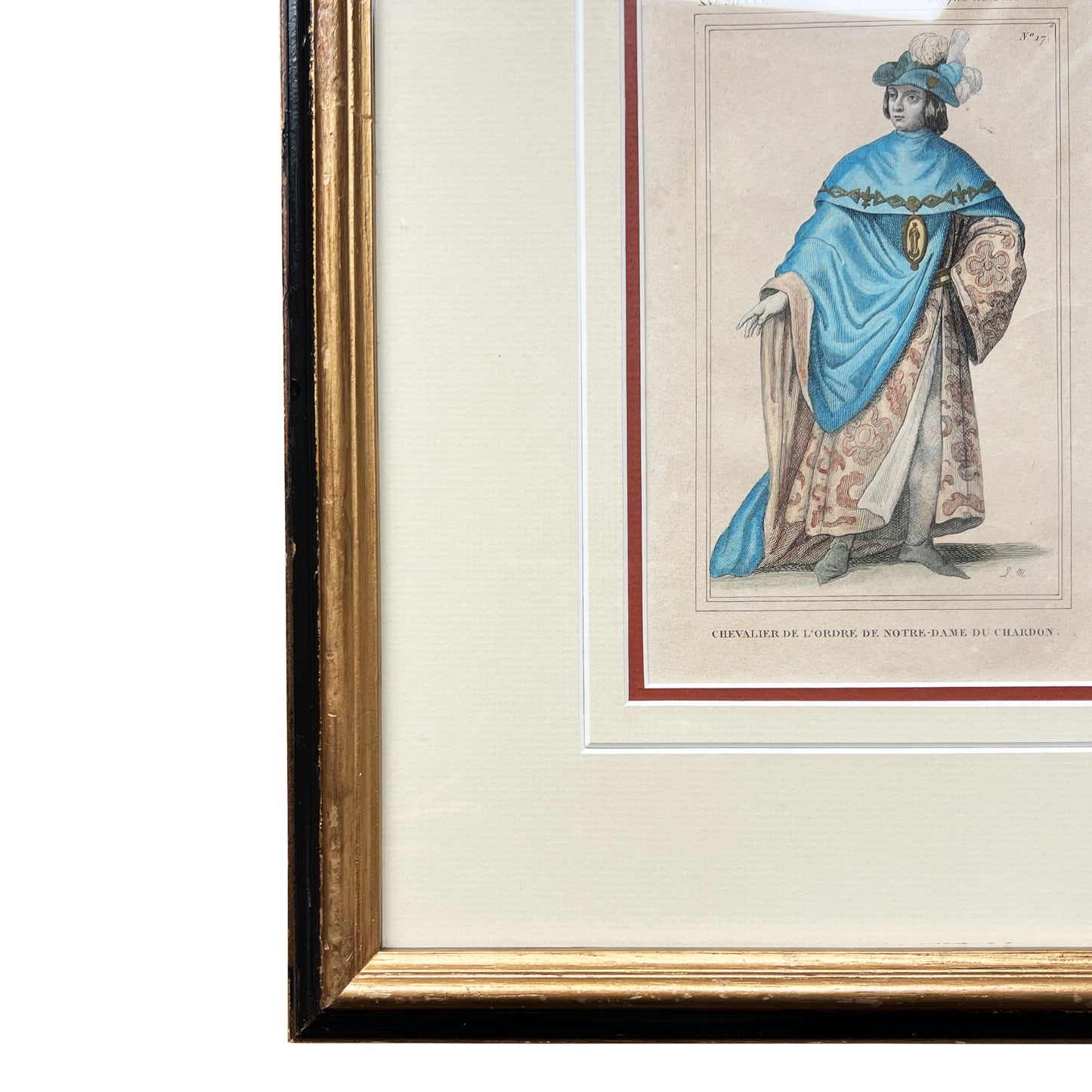 Hand Colored Gilt Framed Knight Print