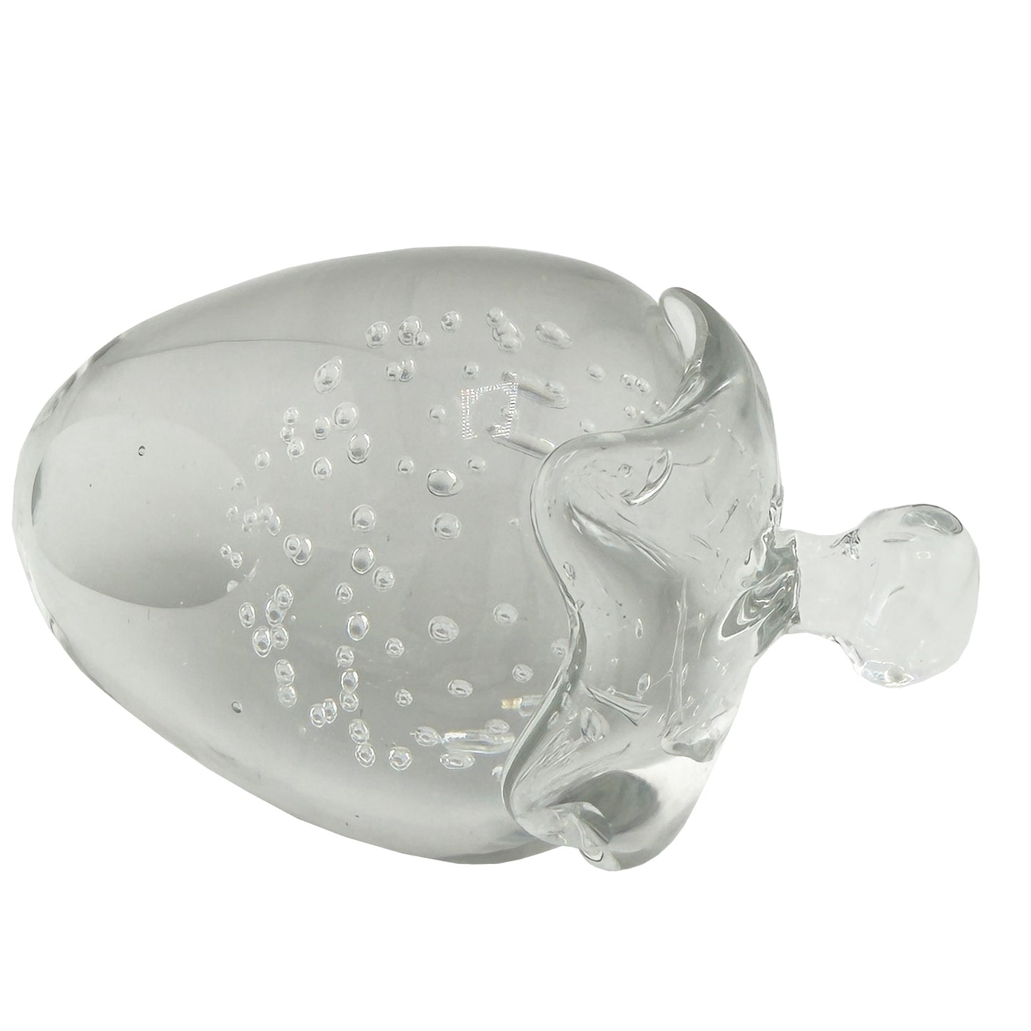 Murano Art Glass Strawberry Paperweight Sculpture with Controlled Bubbles